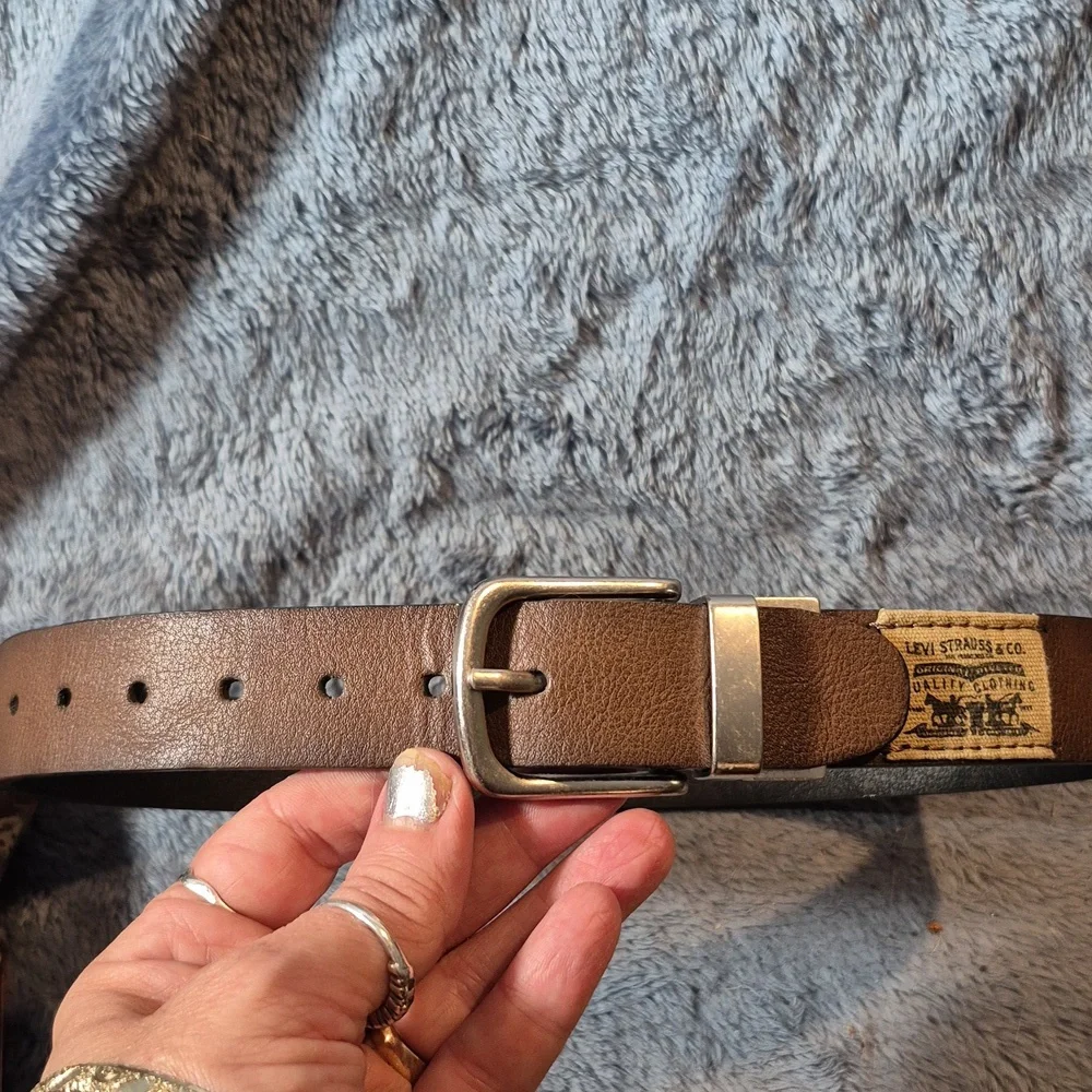 Boys Levi's Vintage Tan Leather Belt with Silver Buckle